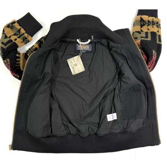 Pendleton Womens Foxglove Fleece Bomber Jacket Sz Small Southwestern Geometric - Picture 4 of 13